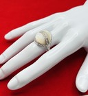 925 Sterling Silver Signed Ricardo M  Mother Of Pearl Cz Ring Size 10