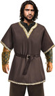 Mens Medieval Costume Viking Pirate Tunic Knight Warrior Renaissance Shirts With
