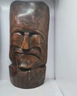2 Vintage Carved Wooden Tiki Tribal Mask Wall Art Decor