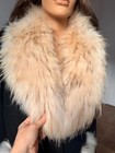 Luxury Vintage Raccoon Fur Collar Set Genuine Real Fur Pockets 1990s