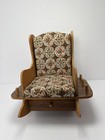 Vtg Wood Rocking Chair Pin Cushion W  Drawer Holds Spools Thread Sewing Notions