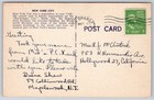 Orange Vintage New York Postcard New York City Large Letter Skyline 1940s