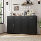 60  W Sideboard Buffet Cabinet W  Storage Kitchen Cabinet Black 36 Tall Kitchen