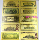 100 Pcs Golden Plastic Crafts Banknotes Us 1-1000000 Dollar 10 Pcs Different Set