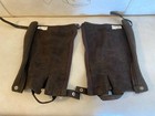 Soft Brown Leather Half Chaps  Small  Unbranded  Zipper Closures  Ribbed Stretch