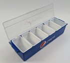 Pepsi Bar Condiment Caddy Garnish Tray 6 Compartment Fruit Holder Home Bar Decor