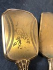 Vintage Mid-century 3-piece Vanity Dresser Set Gold Metal