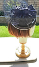 Black Fascinator Hat Kentucky Derby Wedding Church Tea Party Feather Veil