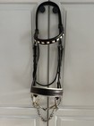 Dressage Bridle Checkered Browband  5    Uxeter Kimberwick Bit  Reins  Brown Full