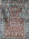 Vintage Beautiful Hand Knotted China Prayer Design Full Silk Wall Hanging Rug
