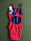New Speedo Women   s Red Lifeguard One Piece Swim Suit Size 30