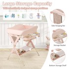 Baby Diaper Changing Table Folding Newborn Nursery Organizer W  Wheel Pink
