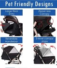 Hpz Pet Rover Premium Heavy Duty Dogcat Stroller Travel Carriage Compartmentz   