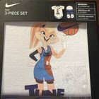 Nike Space Jam Lola Bunny Baby Gift Set 6-12 Months Bodysuit Hat Booties New