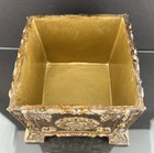 Victorian Gold Resin Floral Jewelry Trinket Box Antique Finish 8 5    W Lid