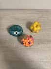 Lot Of 3 Squeeze Ball Stress Relievers  Squeezable Gel plastic  3 In  Multicolor