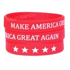 2 Make America Great Again Wristbands Debossed And Color Filled Trump Bracelets