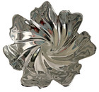 Mexico Made Silver Tone Handmade Leaf Design Decorative Large Bowl 12    Diameter