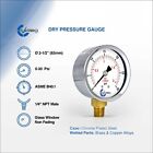 2-1 2  Pressure Gauge - Chrome Plated Steel Case  1 4 npt  Lower Mnt  30 Psi