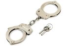 Police Handcuffs Professional Double Lock Steel Heavy Duty Metal W  Keys Silver