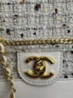 Chanel Beaute Vip Gift White With Gold Tweed Gold Tone Hardware Bag  gwp 