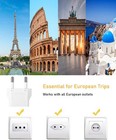 8pc Us Usa To Eu European Travel Plug Adapter Power Converter Charger For Europe