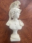 Vintage Nouveau Italian Mars God Bust Statue     Made In Italy     16    Chalkware