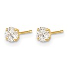 14k Yellow Gold Madi K 4mm Round Cz Basket Set Stud Earrings Real Solid Gold