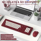 Wireless Keyboard And Mouse Combo Fullsized Adjustable Dpi Wine Redb