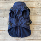 Fashion Pet Dog Jacket Coat Small Navy Blue  Fleece Lined D-ring Harness