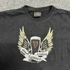 Guinness T-shirt Mens Size Xxl Black Winged Pint Graphic Short Sleeve Cotton Tee