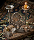 Rare Antique Judaica Silver Candlestick Luxury Vintage Shabbat Ritual Art Decor