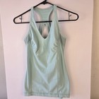 Lululemon Tone It Tank Angel Blue Mint Green Built In Bra Mesh Athletic Size 6