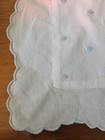 White Crisp Cotton Blue Hand Embroidered Boutross Baby Pillow Sham Cover 