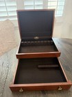 Reed And Barton Mahogany Ornate  Flatware Jewelry Storage Chest Box