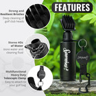 Pro Golf Club Brush Cleaner With Multi Purpose Heavy Duty Retractable Clamp And