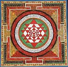 Hand Painted Sri Yantra  Shri Chakra Mandala Newari Pauva Fine Thangka Painting