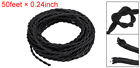 50ft Twisted Cloth Covered Wire Black 18awg 2-conductor Vintage Lamp Cable