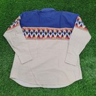 Vintage Panhandle-slim Button Shirt Xl 25x31 Beige Cowboy Tribal