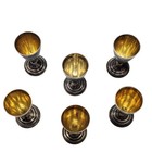 Set 6 Vtg Soviet 875 Silver Niello Goblets Kubachi Style Gold Vodka Kiddush Cups