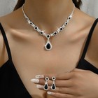 3pcs Women   s Crystal Necklace   Earrings Set  Wedding   Evening Dress Jewelry