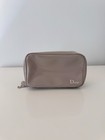 Dior Beauty Beige Vinyl Cosmetic Pouch Set Of 2 Makeup Bags New Authentic