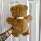 Vintage 90   s Applause Tan Plush Teddy Bear With Floral Bow