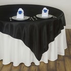 Black 60x60  Satin Square Table Overlay Wedding Party Catering Supplies Sale