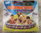 Vtg Aqua Leisure Geometric Family Pool 60    Inflatable 3 Ring Sa-7630 Vinyl Nos