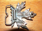 Vintage 1974 Bergamot Brass Works Maple Leaf Metal Belt Buckle