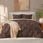 Brown Oversized Cal King 3pc Pinch Pleat Soft Down Alternative Comforter Set