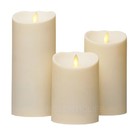 Luminara Flameless Waterproof Outdoor Battery Candles With Remote Pillar 3pcs