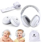  2-in-1 Baby Earmuffs Noise Protection  Infant Noise Cancelling White