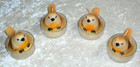 Vintage Miniature Brown Sparrow Bird Figural Wax Boxed Set Of 4 Tealight Candles